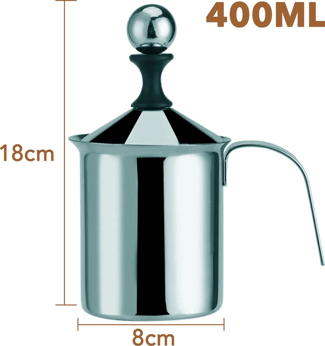 DOWO® - Mousseur à Lait Manuel - Acier Inoxydable - 400 Ml - Passe Au Lave-vaisselle - Barista - Pot à Lait - Base Résistante à La Chaleur - Induction 8 DOWO® - Mousseur à Lait Manuel - Acier Inoxydable - 400 Ml - Passe Au Lave-vaisselle - Barista - Pot à Lait - Base Résistante à La Chaleur - Induction – Image 6