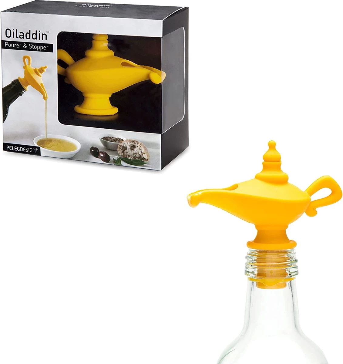 Oiladdin Bec Verseur Et Bouchon D'huile, Bec Verseur D'huile En Silicone Pour Huile D'olive, Bouchon De Bouteille De Distributeur D'huile De Design De Lampe Aladdin , 8 X 9 X 4,5 Cm, Jaune 3 Oiladdin Bec Verseur Et Bouchon D'huile, Bec Verseur D'huile En Silicone Pour Huile D'olive, Bouchon De Bouteille De Distributeur D'huile De Design De Lampe Aladdin , 8 X 9 X 4,5 Cm, Jaune
