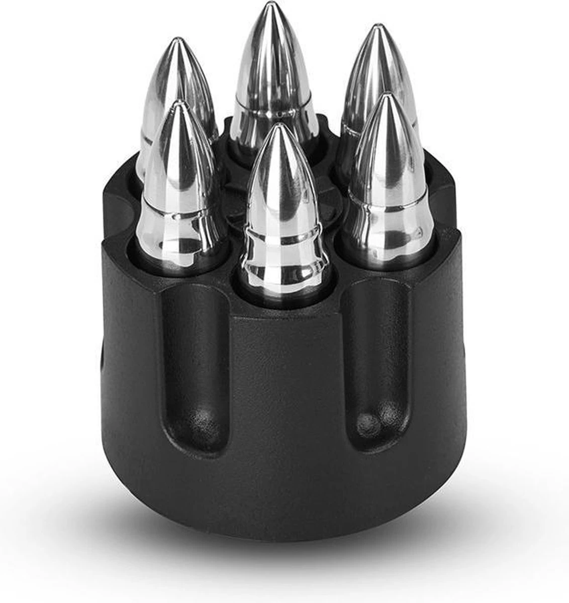 TDR-RVS 6 Pierres à Whisky-avec Une Forme De Balle-réutilisable-argent 6 TDR-RVS 6 Pierres à Whisky-avec Une Forme De Balle-réutilisable-argent – Image 4