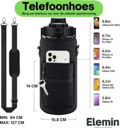 Gourde 2 Litres + Housse Et Sangle De Transport Pour Téléphone, Airpods Et Clés - Gourde Sport - Gourde Sport - Gourde -Dégustation Délicate 1132x1200 2