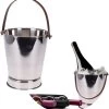 Cheqo® Seau à Champagne De Luxe Avec Anse - Seau à Vin - Seau à Vin - Seau à Glace - Acier Inoxydable - Ø24 Cm -Dégustation Délicate 1134x1200 1