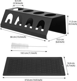 KINGDOWAY Porte-bouteilles - Porte-bouteilles - Porte-bouteilles - Avec Tapis Anti-goutte Et Goupillon - Pour Bouteilles Duo, Crystal, Easy, Fuse, E-mail Soda Stream - Zwart -Dégustation Délicate 1138x1200 20