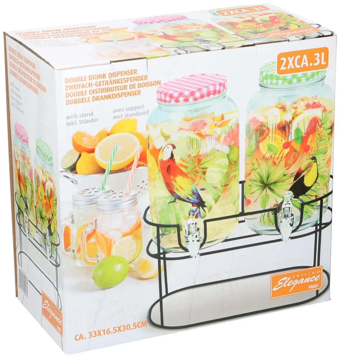 Cuisine Elegance - Distributeur De Boissons Double - Avec Support - 2x 3l 5 Cuisine Elegance - Distributeur De Boissons Double - Avec Support - 2x 3l – Image 3