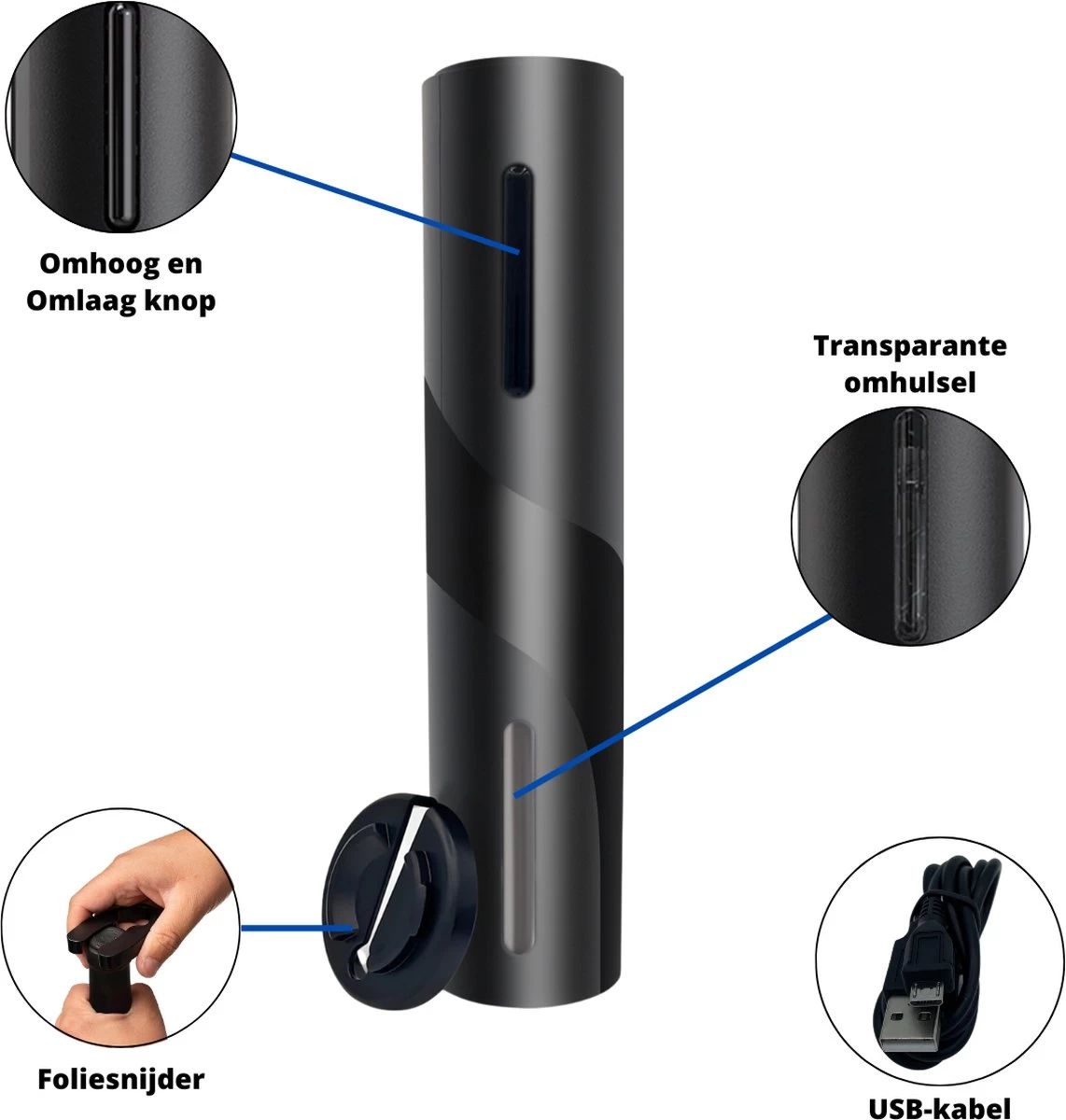 Tire-bouchon électrique - Tire-bouchon électrique - Tire-bouchon Automatique - Accessoires De Vêtements Pour Bébé Vin - Rechargeable Par USB - Coupe-capsule 6 Tire-bouchon électrique - Tire-bouchon électrique - Tire-bouchon Automatique - Accessoires De Vêtements Pour Bébé Vin - Rechargeable Par USB - Coupe-capsule – Image 4