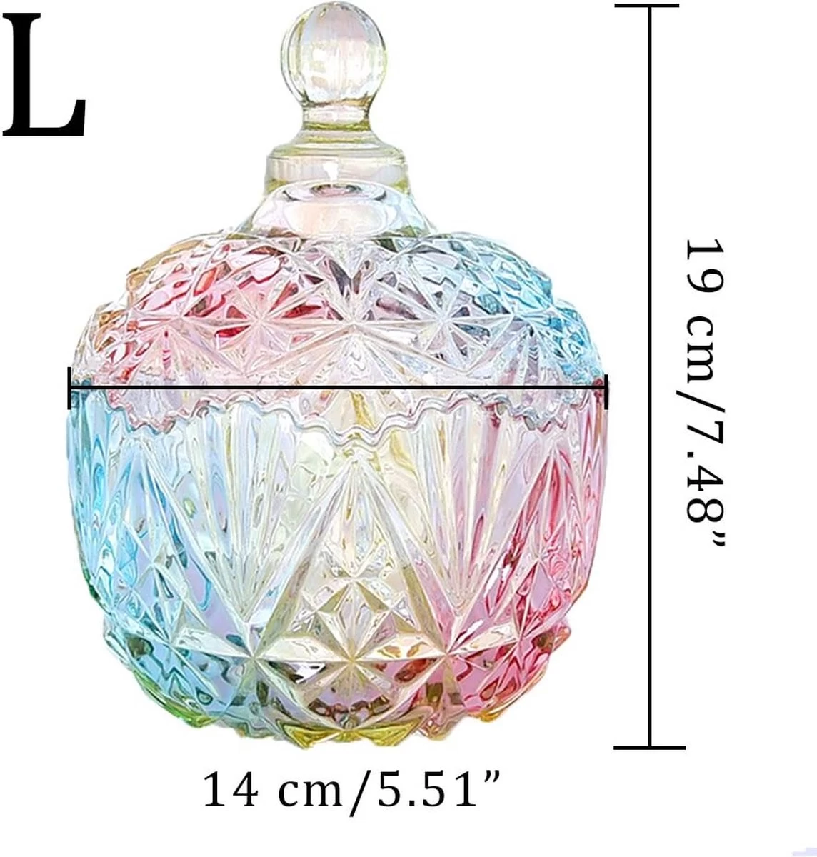 Danmu Art 1 Pièce Bocal à Bonbons En Cristal Coloré Avec Couvercle Bocal De Rangement En Verre à Bonbons Décoration De Bocal En Verre, 750 Ml 7 Danmu Art 1 Pièce Bocal à Bonbons En Cristal Coloré Avec Couvercle Bocal De Rangement En Verre à Bonbons Décoration De Bocal En Verre, 750 Ml – Image 5