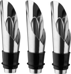 3x Morceaux De Bouchons à Vin Sous Vide Avec Bouchons D'étanchéité En Métal 2 X 2 X 8 Cm - Bouchon De Bouteille - VacuVin - Valve à Vin