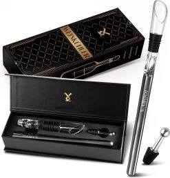 Refroidisseur à Vin 2 Pièces Ensemble Refroidisseur à Vin Tige Refroidissement Longue Durée Idéal Pour Les Soirées Vin D'été En Outdoor Dans Le Jardin Cadeau Cadeau Homme Femme