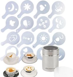 Sans Citron - Set Outils à Tartiner à Cacao 16 Pièces + épandeur à Cacao Quttin - Acier Inoxydable - Outils Barista