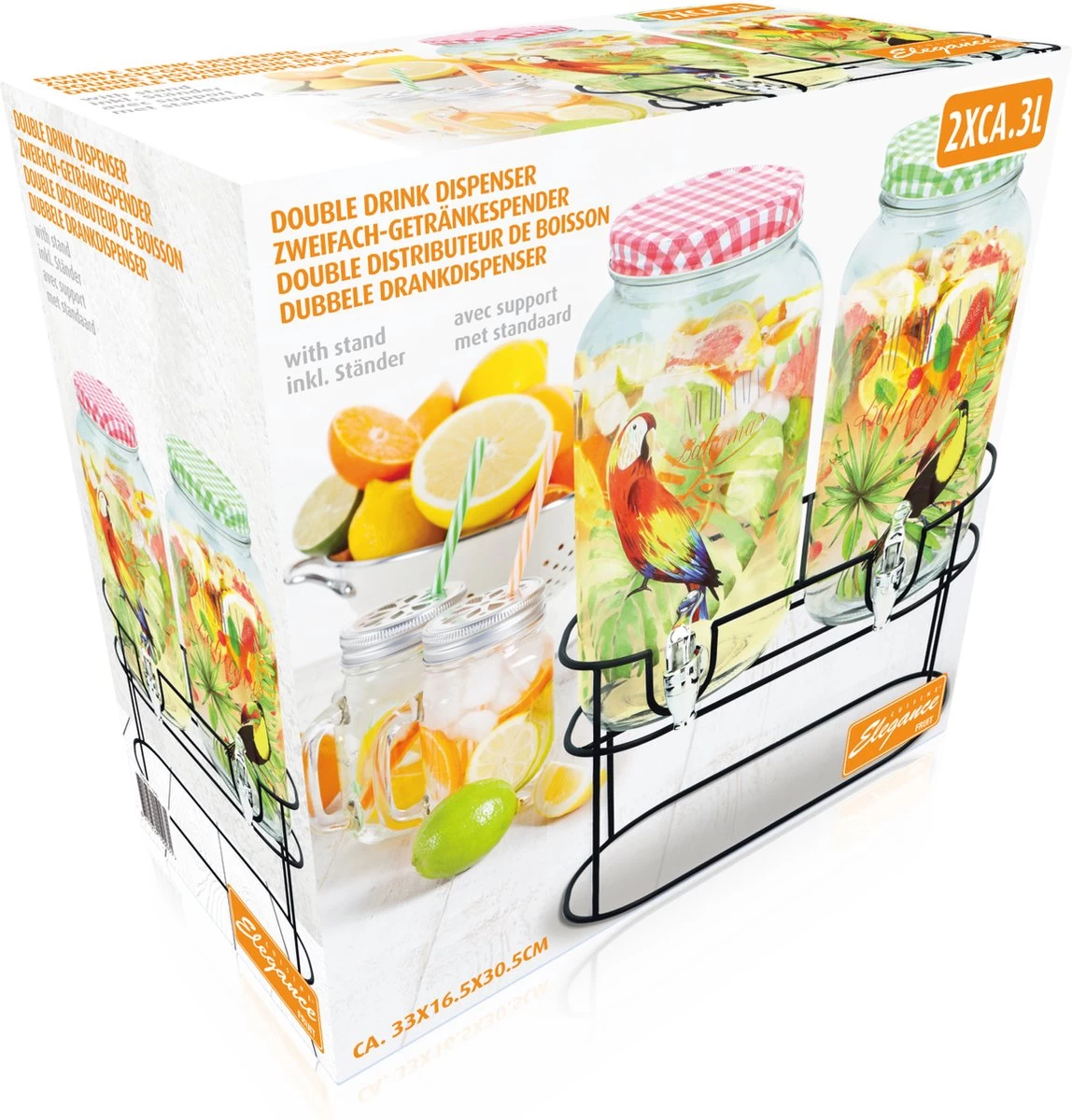 Cuisine Elegance - Distributeur De Boissons Double - Avec Support - 2x 3l 6 Cuisine Elegance - Distributeur De Boissons Double - Avec Support - 2x 3l – Image 4