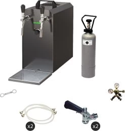 Set Complet - Robinet à Bière - Rafraîchisseur à Sec 2 Robinets Stream 50, 50 Litres / H - Robinet à Bière, Beertender, Robinet Maison, Refroidisseur à Bière