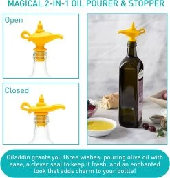 Oiladdin Bec Verseur Et Bouchon D'huile, Bec Verseur D'huile En Silicone Pour Huile D'olive, Bouchon De Bouteille De Distributeur D'huile De Design De Lampe Aladdin , 8 X 9 X 4,5 Cm, Jaune 17 Oiladdin Bec Verseur Et Bouchon D'huile, Bec Verseur D'huile En Silicone Pour Huile D'olive, Bouchon De Bouteille De Distributeur D'huile De Design De Lampe Aladdin , 8 X 9 X 4,5 Cm, Jaune -Dégustation Délicate 1150x1200 3