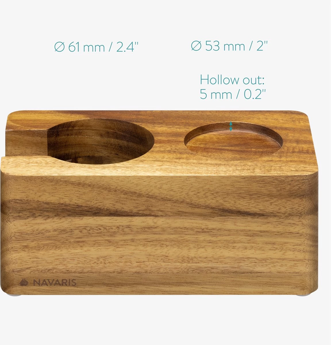 Station De Tassage Navaris En Bois D'acacia - Support Pour Porte-filtre Et Tamper - Ø 51 Mm - Répartition Homogène Du Café Moulu Et De L'espresso 8 Station De Tassage Navaris En Bois D'acacia - Support Pour Porte-filtre Et Tamper - Ø 51 Mm - Répartition Homogène Du Café Moulu Et De L'espresso – Image 6
