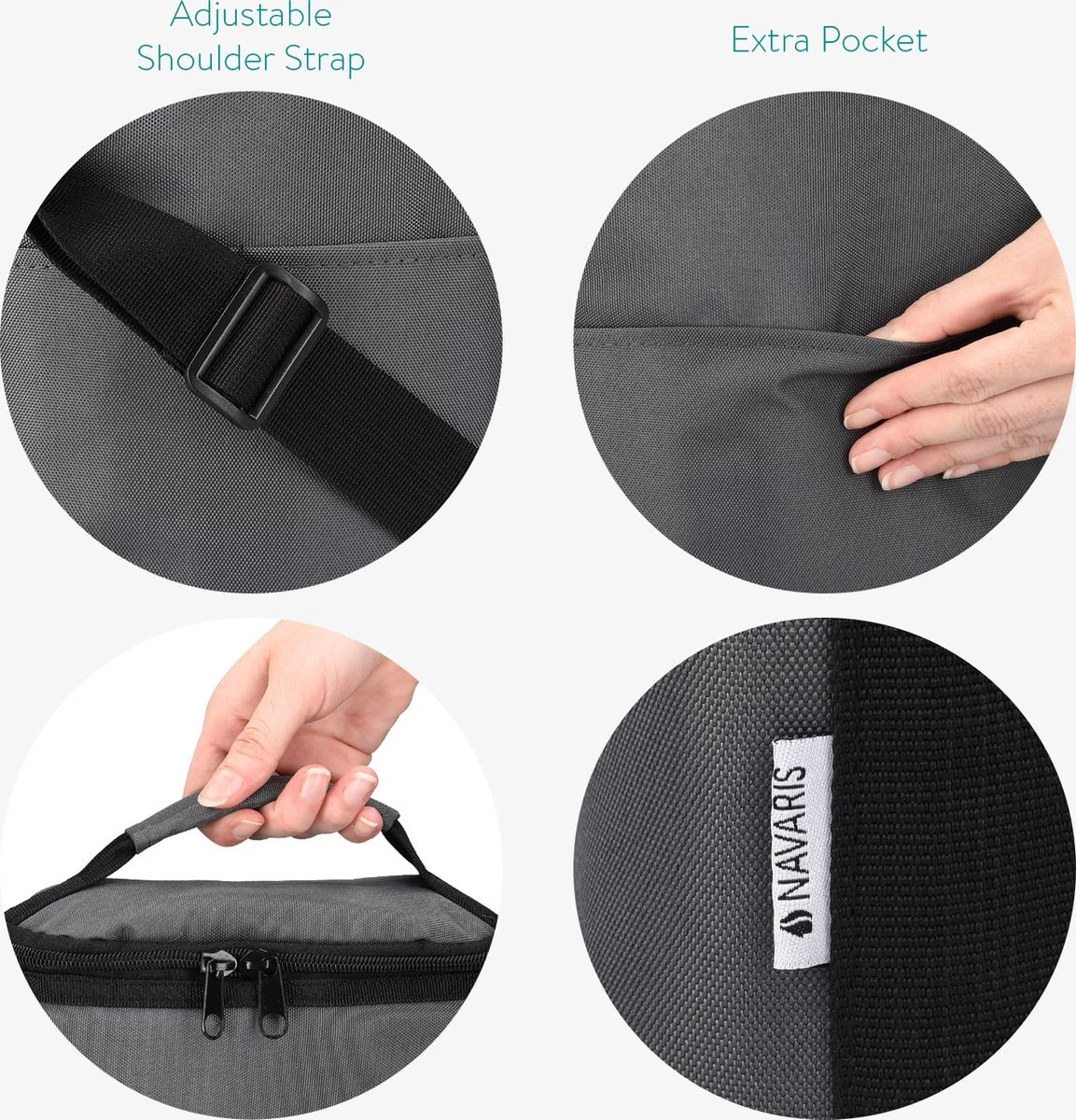 Sac Isotherme Portable Navaris Pour Le Vin - Glacière Avec Bandoulière Pour 2 Bouteilles Ou 4 Canettes - 32 X 22,5 X 12 Cm - Idéal Pour Le Voyage Ou Le Pique-nique 9 Sac Isotherme Portable Navaris Pour Le Vin - Glacière Avec Bandoulière Pour 2 Bouteilles Ou 4 Canettes - 32 X 22,5 X 12 Cm - Idéal Pour Le Voyage Ou Le Pique-nique – Image 7