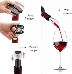 Roden Tire-bouchon électrique - Ouvre-vin - Tire-bouchon - Ouvre-bouteille - Rechargeable - Accessoires De Vêtements Pour Bébé Vin - Coupe-capsule - Bouchon De Vin -Dégustation Délicate 1157x1200 4