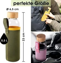 LIVONDO Gourde En Verre, 0 Litre, Avec Couvercle En Bambou Et Housse De Protection En Néoprène, Testée Pour Les Substances Nocives, Va Au Lave-vaisselle, étanche, écologique, City Ulitmate Gris 5 LIVONDO Gourde En Verre, 0 Litre, Avec Couvercle En Bambou Et Housse De Protection En Néoprène, Testée Pour Les Substances Nocives, Va Au Lave-vaisselle, étanche, écologique, City Ulitmate Gris -Dégustation Délicate 1159x1200 10