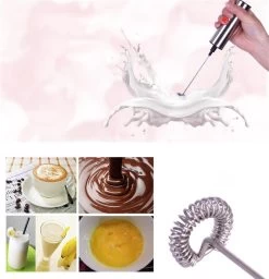 TDR - Mousseur à Lait électrique - Acier Inoxydable - Fonctionne Sur Batterie - Avec Brosse De Nettoyage -Dégustation Délicate 1159x1200 3