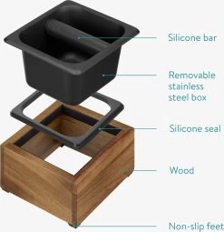 Navaris Knock Box Café Pour Machine Expresso - 18 X 17 X 11 Cm - Knockbox En Bois D'acacia Et Acier Inoxydable 11 Navaris Knock Box Café Pour Machine Expresso - 18 X 17 X 11 Cm - Knockbox En Bois D'acacia Et Acier Inoxydable -Dégustation Délicate 1162x1200