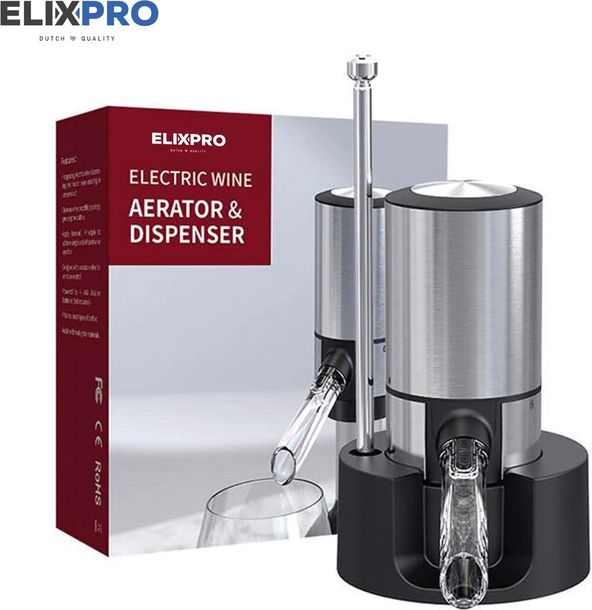 ElixPro - Robinet à Vin électrique - Aérateur à Vin électrique - Accessoires à Vin Le Vin - Aérateur à Vin - Aérateur à Vin De Luxe 4 ElixPro - Robinet à Vin électrique - Aérateur à Vin électrique - Accessoires à Vin Le Vin - Aérateur à Vin - Aérateur à Vin De Luxe – Image 2