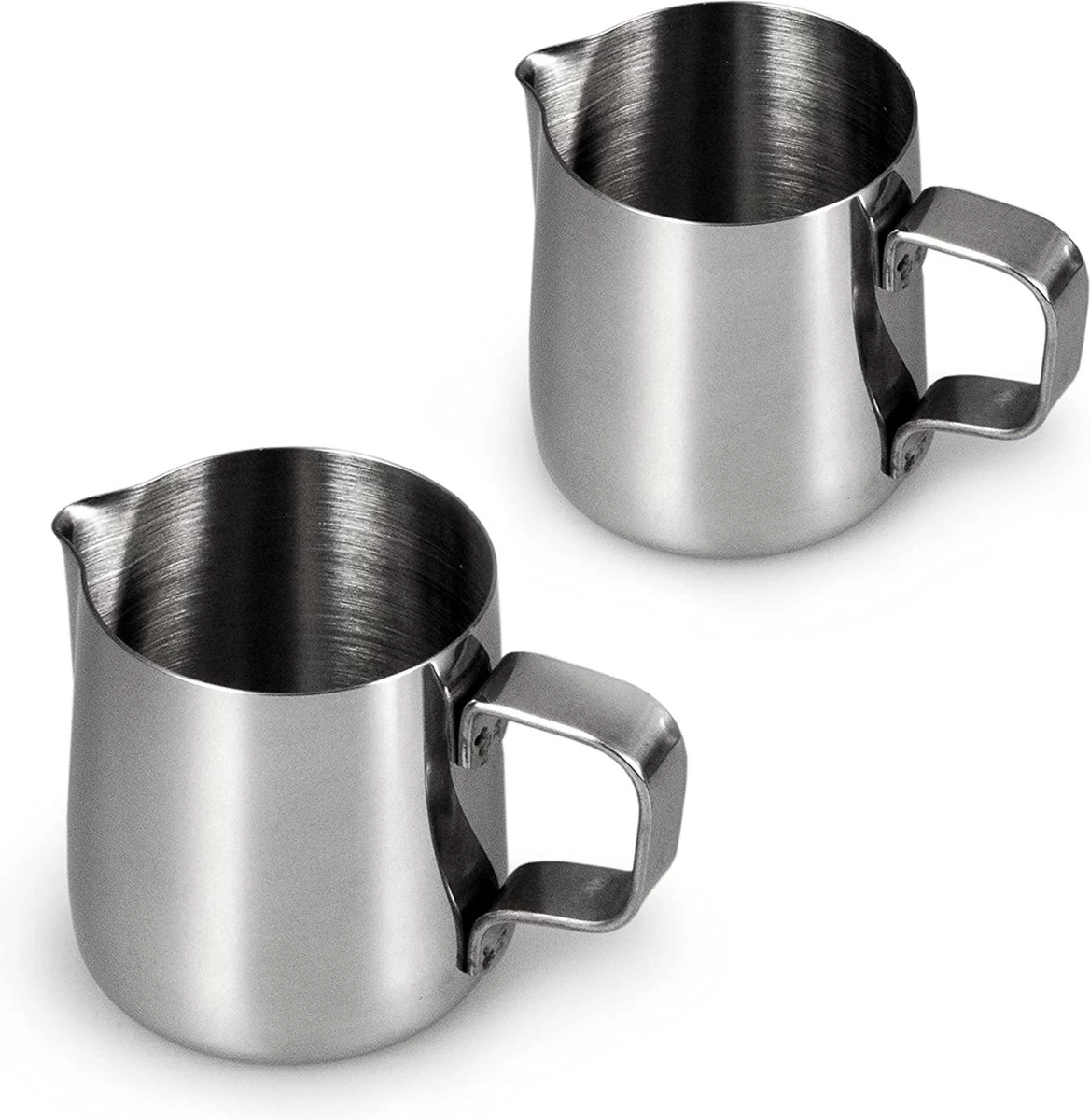 YOUZiNGS Pot à Lait En Acier Inoxydable Pour Mousser, Lot De 2, Pot à Lait 150 Ml, Mousseur à Lait Pour Café, Mousse De Lait, Pot à Mousser Barista, Café, Couleur : Argent Brillant, Marque 3 YOUZiNGS Pot à Lait En Acier Inoxydable Pour Mousser, Lot De 2, Pot à Lait 150 Ml, Mousseur à Lait Pour Café, Mousse De Lait, Pot à Mousser Barista, Café, Couleur : Argent Brillant, Marque