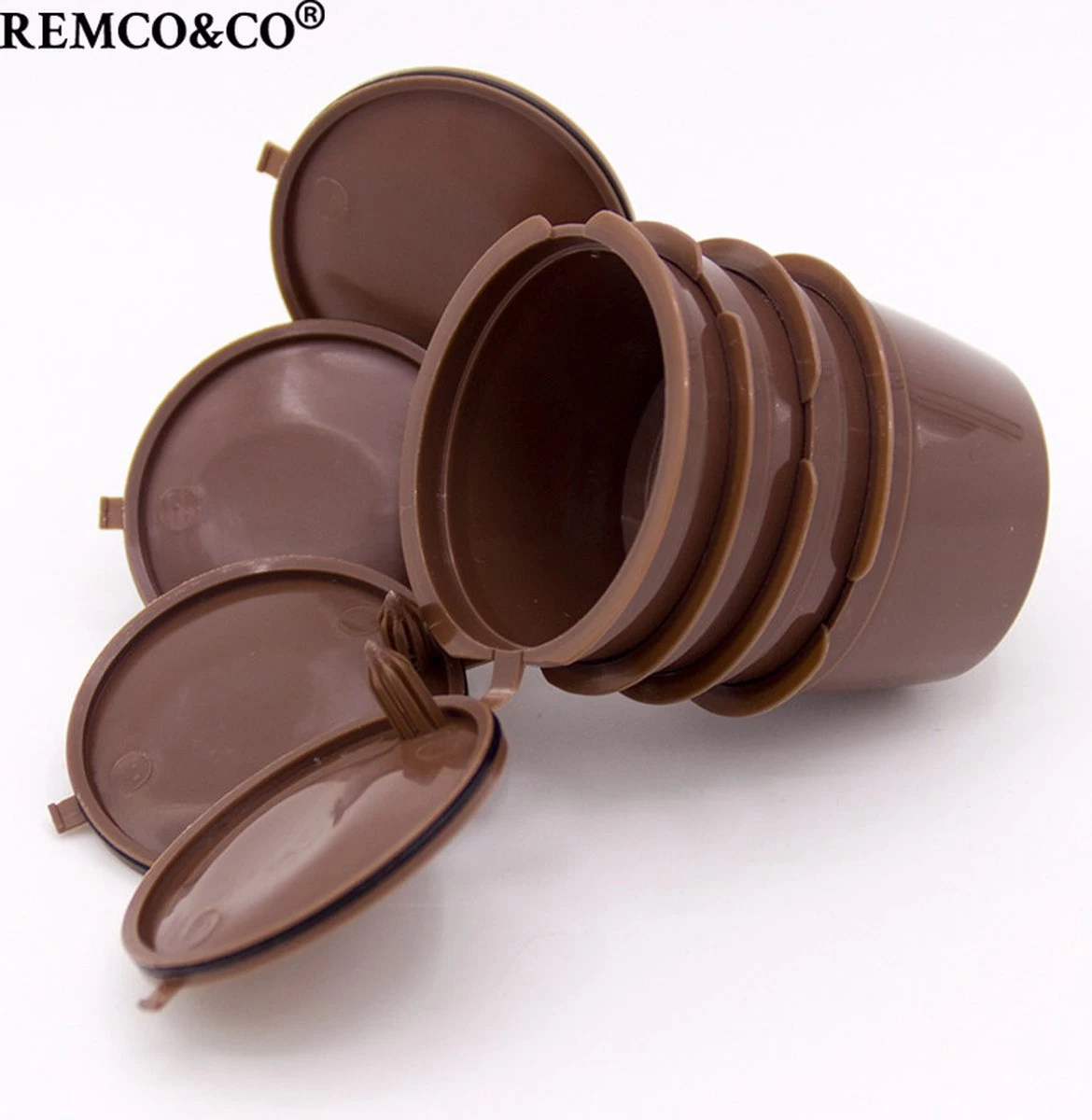 Filtre à Capsules De Café TDR Cup-4 Filtre à Capsules Rechargeable Avec Cuillère Et Brosse Pour Machines à Café DOLCE GUSTO - Marron 3 Filtre à Capsules De Café TDR Cup-4 Filtre à Capsules Rechargeable Avec Cuillère Et Brosse Pour Machines à Café DOLCE GUSTO - Marron