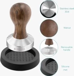 Presse à Café Et Expresso Navaris à Café Moulu - En Acier Inoxydable Avec Manche En Bois - � 58 Mm -Dégustation Délicate 1170x1200 2