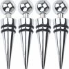 Svenska Living Bouchons De Bouteille/bouchons D'étanchéité - 4x - Acier Inoxydable/caoutchouc - Bouchon De Vin -Dégustation Délicate 1171x1200 1