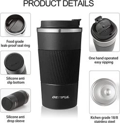Tasse Thermos - Tasse à Café Acier Inoxydable, Double Paroi, Isotherme, étanche, Tasse De Voyage Avec Couvercle, Tasse à Café à Emporter / Tasse Thermos - Tasse à Coffee / Boissons Chaudes Et Froides 510ml 12 Tasse Thermos - Tasse à Café Acier Inoxydable, Double Paroi, Isotherme, étanche, Tasse De Voyage Avec Couvercle, Tasse à Café à Emporter / Tasse Thermos - Tasse à Coffee / Boissons Chaudes Et Froides 510ml -Dégustation Délicate 1173x1200 8