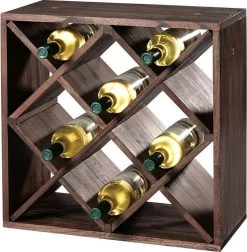 Système D'étagères Pour Bouteilles De Vin En Bois FSC® Pour 20 Bouteilles De Vin | Casier à Vin | Range-bouteilles | Vin | Matériel: Bois De Pin | Faible. 50 X 50 X 25 Cm.