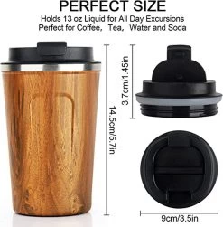 Tasse Thermos - Tasse à Café Acier Inoxydable, Double Paroi, Isotherme, étanche, Tasse De Voyage Avec Couvercle, Tasse à Café à Emporter / Tasse Thermos - Tasse à Coffee / Boissons Chaudes Et Froides 380ml -Dégustation Délicate 1179x1200 7