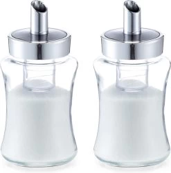 2x Arroseurs De Sucre En Verre / Métal 175 Ml - Ustensiles De Cuisine - Accessoires De Cuisine - Arroseurs De Sucre / Sucriers Pour La Maison Et La Restauration