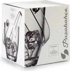 Seau à Glace Pasabahce - Sylvana - Glas - Avec Pinces - 14,5 X 13,5 X 12 Cm