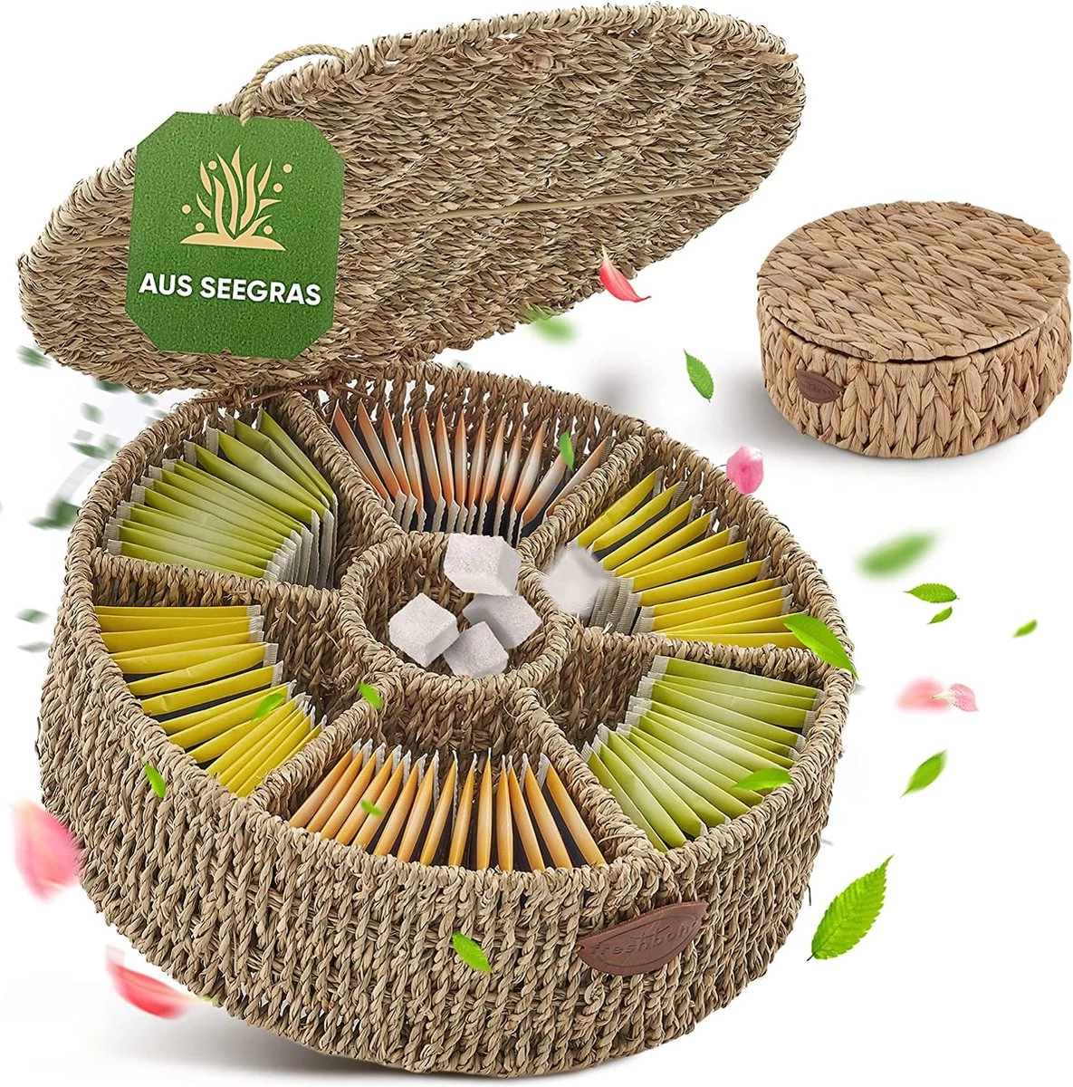 Boîte à Thé Pour Sachets De Thé, Compartiments Radiaux Extra Larges, Boîte De Rangement De Thé Ronde, Organiseur, Boîte, Rangement En Jonc De Mer, Choisissez Votre Modèle 3 Boîte à Thé Pour Sachets De Thé, Compartiments Radiaux Extra Larges, Boîte De Rangement De Thé Ronde, Organiseur, Boîte, Rangement En Jonc De Mer, Choisissez Votre Modèle