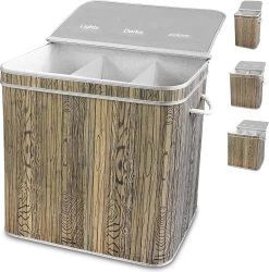 Trieur à Linge Bambou Nature Gris En 3 Tailles