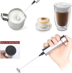 TDR - Mousseur à Lait électrique - Acier Inoxydable - Fonctionne Sur Batterie - Avec Brosse De Nettoyage -Dégustation Délicate 1190x1200 2