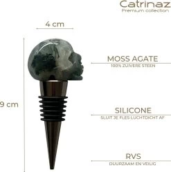 Catrinaz® - Bouchon De Bouteille Premium Avec Tête De Mort - Pierre Naturelle D'agate Moss - Bouchon à Vin - Tête De Mort - Tête De Mort - Coffret Cadeau Luxe - Cadeau Uniek - Cadeau Homme Et Femme 18 Catrinaz® - Bouchon De Bouteille Premium Avec Tête De Mort - Pierre Naturelle D'agate Moss - Bouchon à Vin - Tête De Mort - Tête De Mort - Coffret Cadeau Luxe - Cadeau Uniek - Cadeau Homme Et Femme -Dégustation Délicate 1190x1200 4