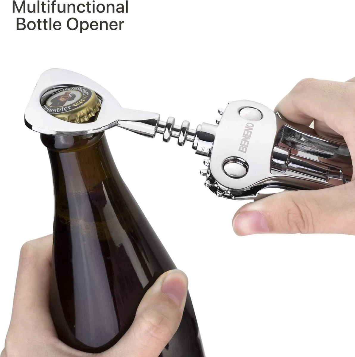 Tire-bouchon, Tire-bouchon De Vin De Qualité Supérieure En Alliage De Zinc Ouvre-bouteille De Vin Avec Ouvre-bouteille Multifonction Pour Bouchons Et Capsules, Argent 7 Tire-bouchon, Tire-bouchon De Vin De Qualité Supérieure En Alliage De Zinc Ouvre-bouteille De Vin Avec Ouvre-bouteille Multifonction Pour Bouchons Et Capsules, Argent – Image 5
