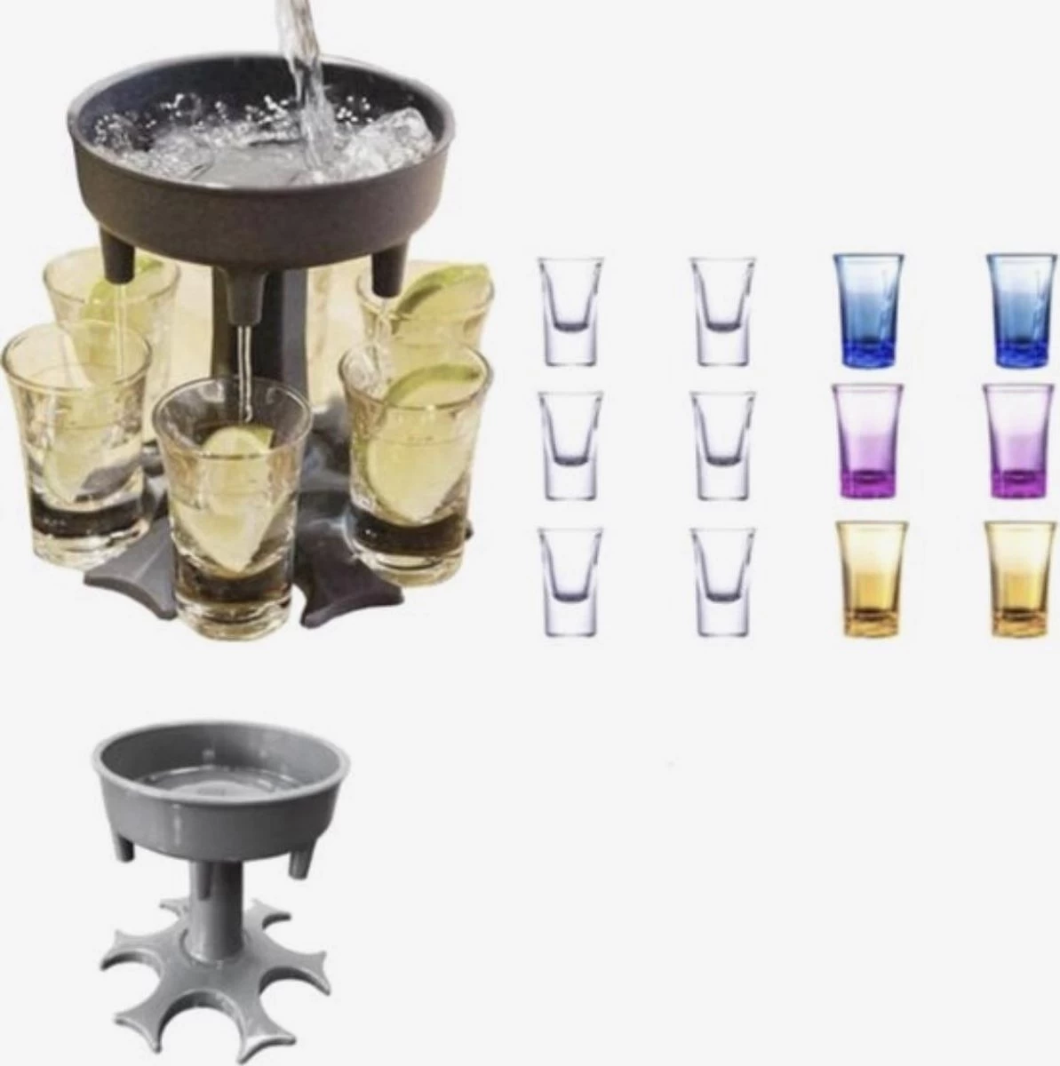 Fontaine à Shot Avec 6 Verres à Shot Bouchons Colorés Et Anti-fuites - Machine à Shot - Distributeur à Shot - Verseur - Shot - Verres à Shot - Distributeur - Boisson - Fête - 6 Fontaine à Shot Avec 6 Verres à Shot Bouchons Colorés Et Anti-fuites - Machine à Shot - Distributeur à Shot - Verseur - Shot - Verres à Shot - Distributeur - Boisson - Fête - – Image 4