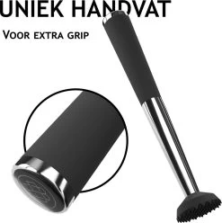 Pilon à Cocktail De BarDeluxe® - Pilon - Acier Inoxydable - Poignée En Caoutchouc - Extra Grip - Convient Pour Les Fruits, Les Glaçons, Les Herbes -Dégustation Délicate 1193x1200 23