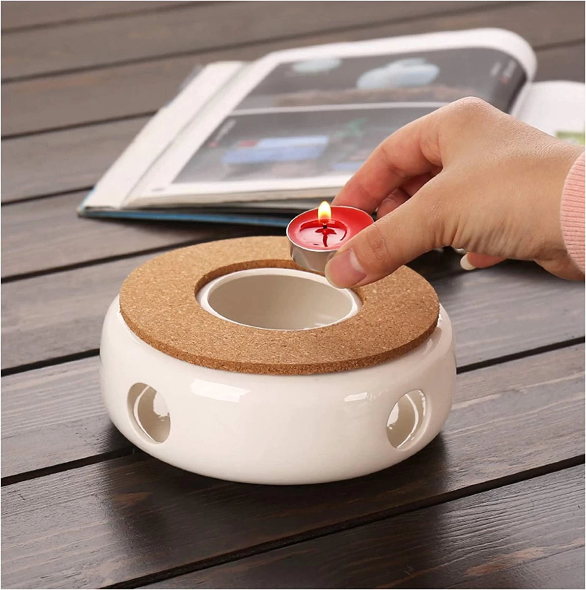 Chauffe-thé En Céramique / Ragoût Pour Théière Ragoût Pour Théière - Chauffe-thé, Chauffe-café Tasse Pour Théière, Chauffage Et Conservation Du Café, Du Thé Ou Du Lait 8 Chauffe-thé En Céramique / Ragoût Pour Théière Ragoût Pour Théière - Chauffe-thé, Chauffe-café Tasse Pour Théière, Chauffage Et Conservation Du Café, Du Thé Ou Du Lait – Image 6