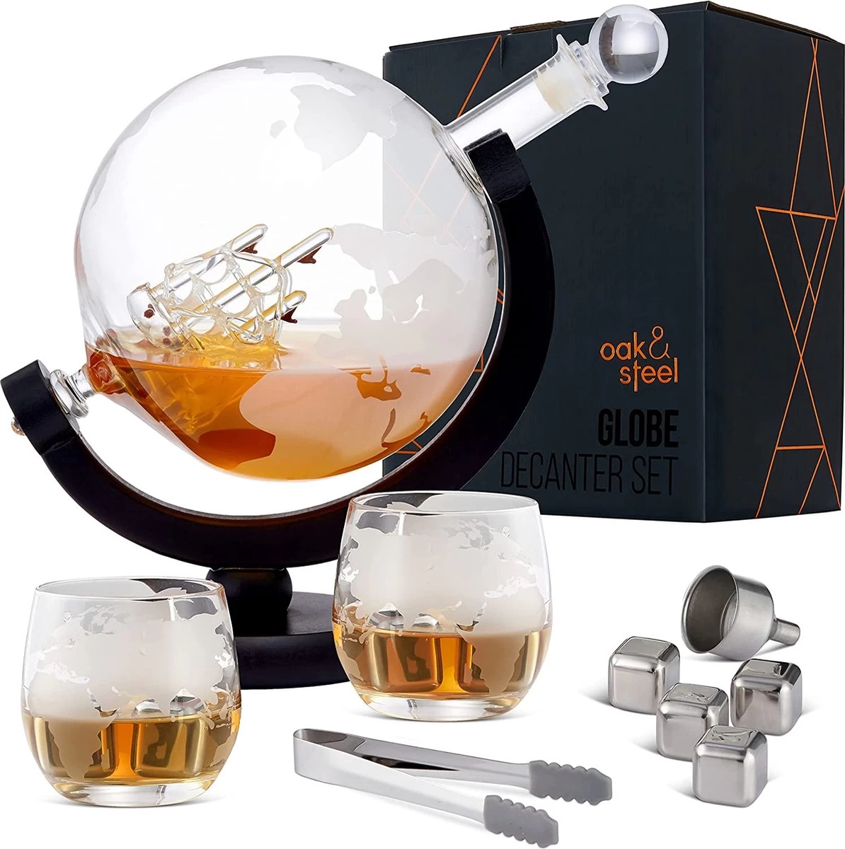 Set De Carafes à Whisky , Coffret Cadeau Carafe Globe , 1500 Ml - Comprenant Des Verres, Des Pierres à Whisky Et Un Bouchon En Verres 3 Set De Carafes à Whisky , Coffret Cadeau Carafe Globe , 1500 Ml - Comprenant Des Verres, Des Pierres à Whisky Et Un Bouchon En Verres