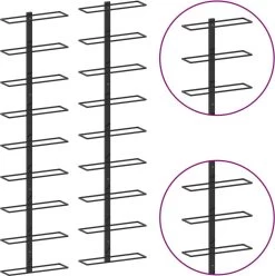 Range-bouteilles Premium - Casiers à Vin Muraux Pour 18 Bouteilles 2 Pcs Fer Noir 11 Range-bouteilles Premium - Casiers à Vin Muraux Pour 18 Bouteilles 2 Pcs Fer Noir -Dégustation Délicate 1195x1200 8