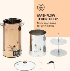 Installation De Brassage De Bière Mundschenk XXL Bouilloire à Purée 3000 W 50 L Acier Inoxydable 304 -Dégustation Délicate 1197x1200 15