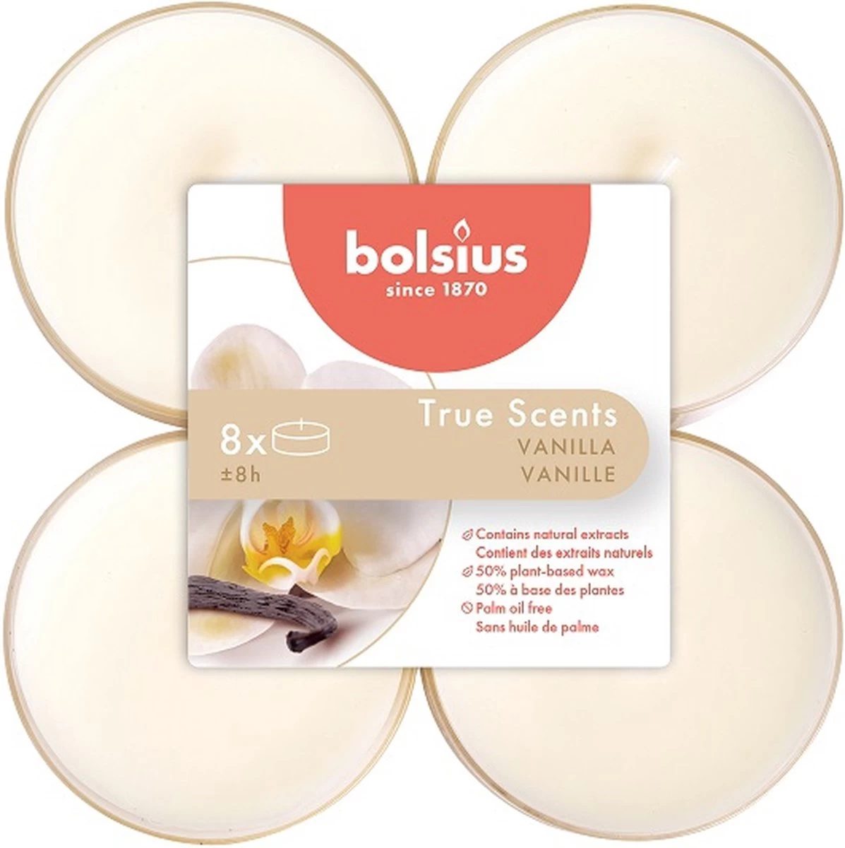 48 Pièces Bolsius Vanille - Maxi Bougies Chauffe-plat Parfumées Vanille (8 Heures) Tasses Transparentes True Scents 3 48 Pièces Bolsius Vanille - Maxi Bougies Chauffe-plat Parfumées Vanille (8 Heures) Tasses Transparentes True Scents