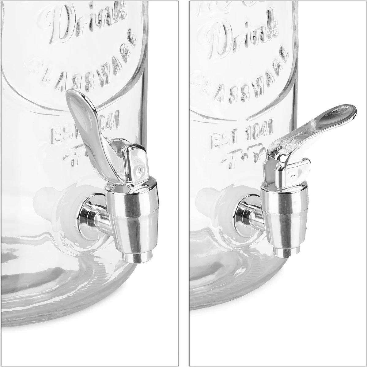 Distributeur De Boissons Relaxdays Avec Robinet - 3,4 L - Pichet De Jus Avec 4 Verres - Distributeur De Limonade 10 Distributeur De Boissons Relaxdays Avec Robinet - 3,4 L - Pichet De Jus Avec 4 Verres - Distributeur De Limonade – Image 8