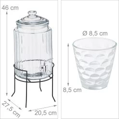 Ensemble Robinet Limonade Relaxdays - 4 Verres à Boire Avec Couvercle - Distributeur De Boissons Avec Robinet - 6 L -Dégustation Délicate 1198x1200 44