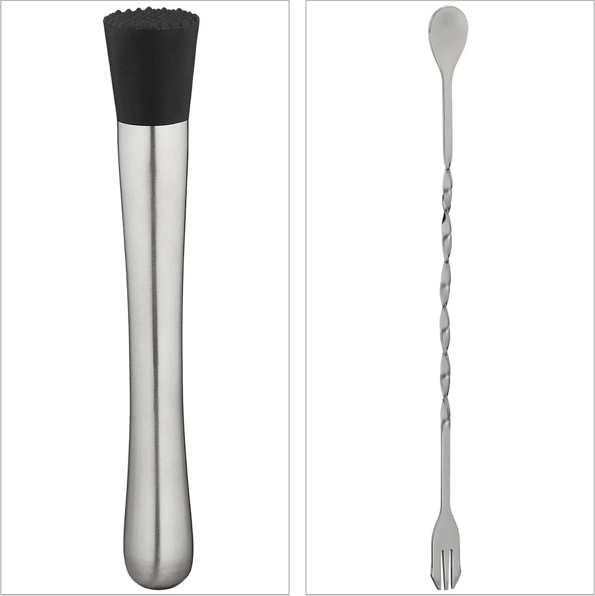 Relaxdays Pilon à Cocktail Et Cuillère De Bar - Pilon - Cuillère à Cocktail - 26 Cm - Goût Neutre 6 Relaxdays Pilon à Cocktail Et Cuillère De Bar - Pilon - Cuillère à Cocktail - 26 Cm - Goût Neutre – Image 4