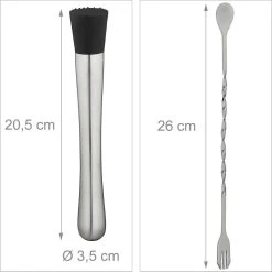 Relaxdays Pilon à Cocktail Et Cuillère De Bar - Pilon - Cuillère à Cocktail - 26 Cm - Goût Neutre 15 Relaxdays Pilon à Cocktail Et Cuillère De Bar - Pilon - Cuillère à Cocktail - 26 Cm - Goût Neutre -Dégustation Délicate 1198x1200 52