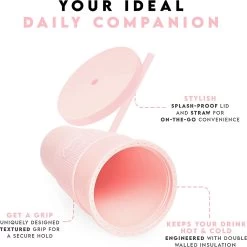 Tasse à Double Paroi De 22 Oz Avec Paille Et Couvercle, Tasse Avec Manchon En Silicone De Qualité Alimentaire, Acrylique Pastel Mat étanche, Tasse Réutilisable -Dégustation Délicate 1198x1200 59