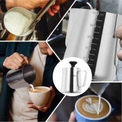 Pichet Mousseur à Lait RoiCuisine - Avec Thermomètre - 600ml - Pot à Lait - Barista - Acier Inoxydable -Dégustation Délicate 1199x1200 10