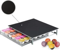 Tasses à Café Café Box - Porte-filtre à Café Pour Tasses - Boîte Porte-capsules - Plateau Et Tiroir Extensible - Pour 36 Tasses - Support De Rangement Durable
